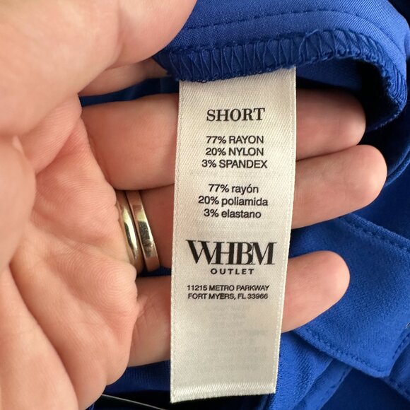 NWT White House Black Market Pull on Short with Tab Detail Cobalt 0 #WHBM41 - Picture 5 of 9